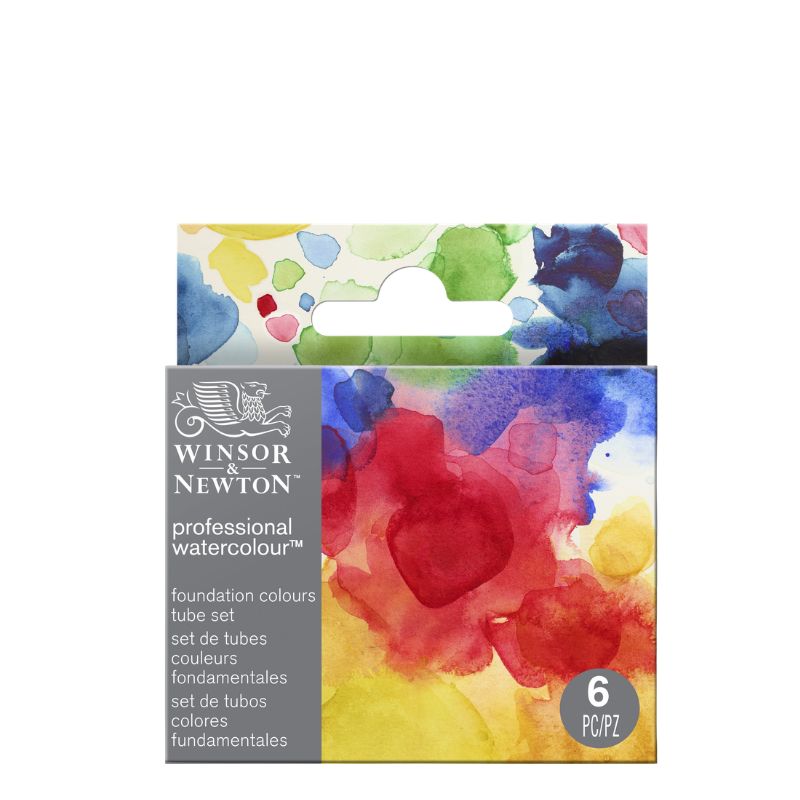 Coffret Fondamentales 6 tubes 5ml aquarelle en carton Winsor & Newton