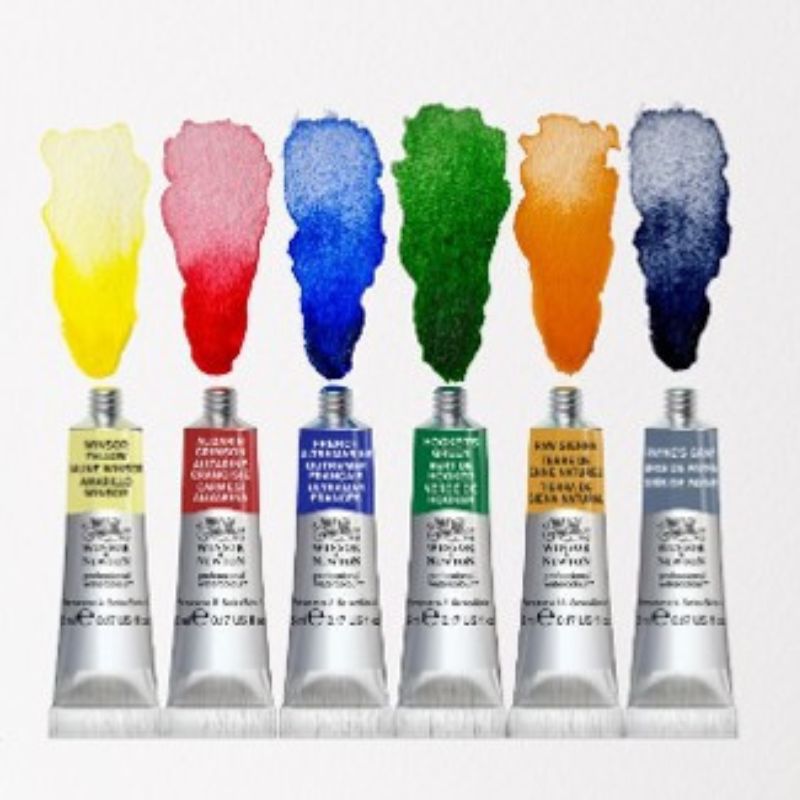 Coffret Fondamentales 6 tubes 5ml aquarelle en carton Winsor & Newton