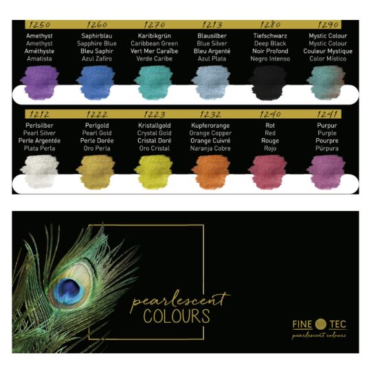 Coffret 12 godets clipsables aquarelle nacrée Finetec