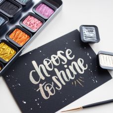 Coffret 12 godets clipsables aquarelle nacrée Finetec