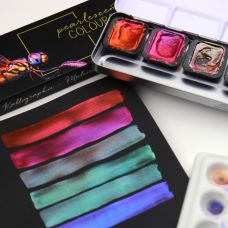 Coffret Flip flop 6 godets clipsables aquarelle nacrée Finetec premium