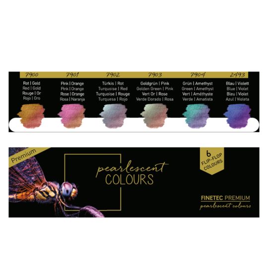 Coffret Flip flop 6 godets clipsables aquarelle nacrée Finetec premium
