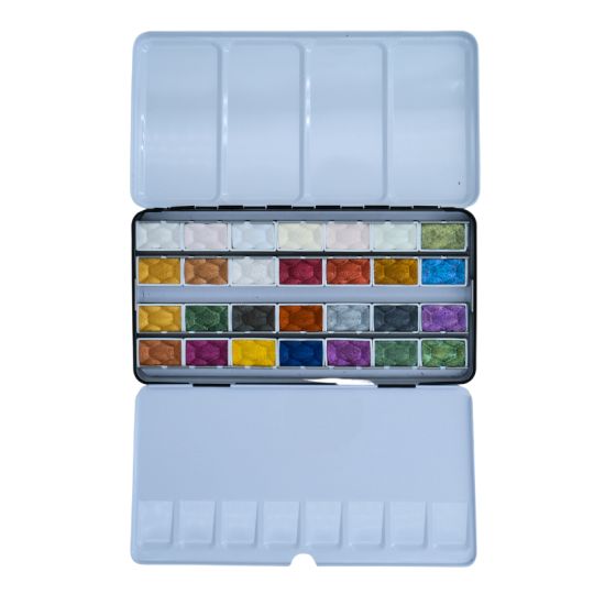 Coffret Luminous Treasury 28 godets aquarelles scintillantes Skrim