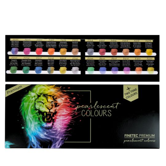 Coffret Quatre élements 24  godets clipsables aquarelle nacrée Finetec premium