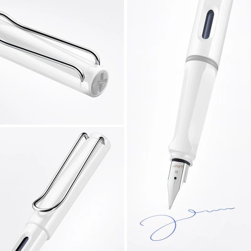 Stylo-plume Safari blanc brillant Extra-fine Lamy