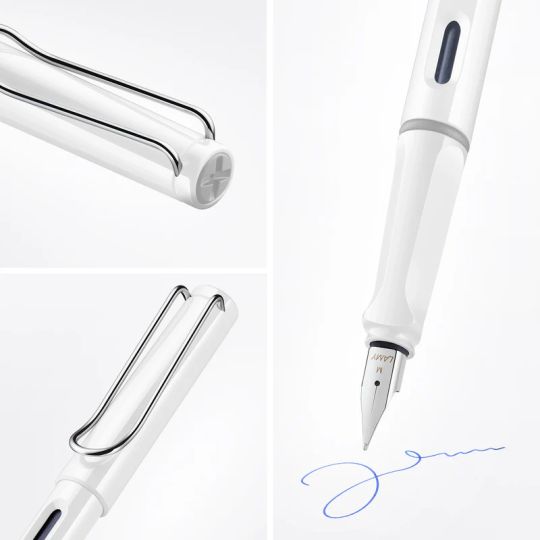 Stylo-plume Safari blanc brillant Extra-fine Lamy
