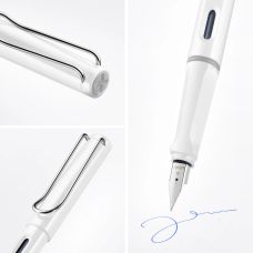 Stylo-plume Safari blanc brillant Extra-fine Lamy