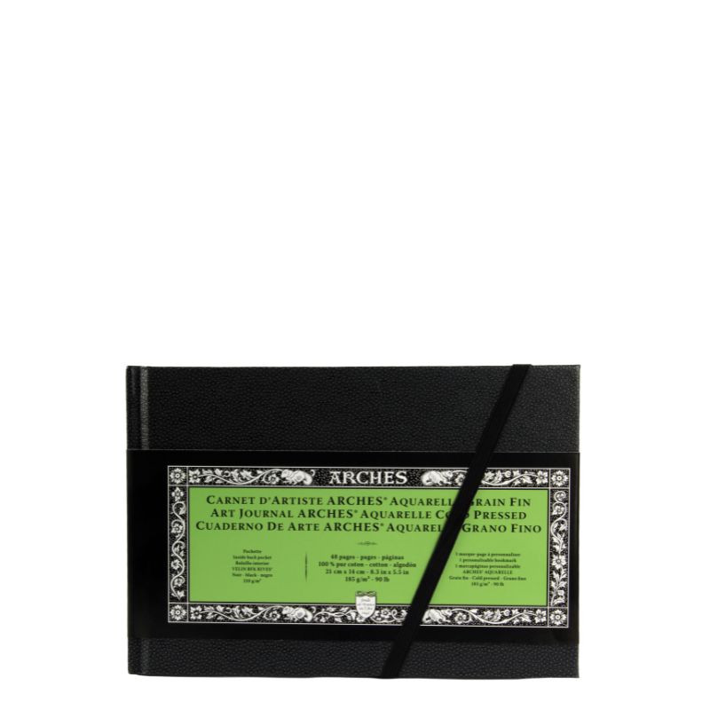Carnet d'artiste Arches 100% coton 21x14cm 185g 24f grain fin