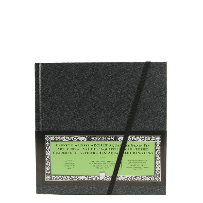 Carnet d'artiste Arches 100% coton 21x21cm 185g 24f grain fin