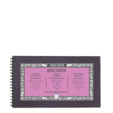 Carnet de Voyage spiralé Arches 100% coton 15x25cm 300g 15f grain satiné