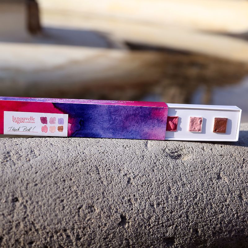 Coffret Think Pink 6 ½ godets aquarelles La nouvelle vague