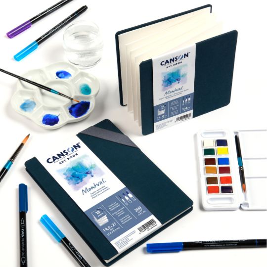 Carnet accordéon Montval 14,8x21 300g 8 f grain fin Canson