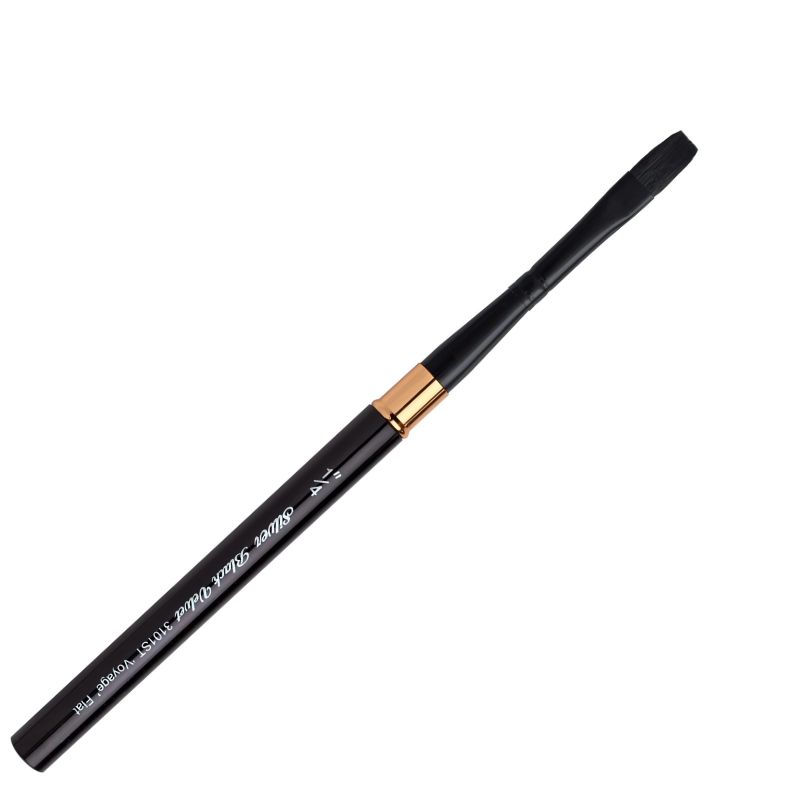 Pinceau voyage plat Black Velvet série 3101ST Silver n°3/16"