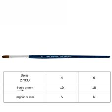 Pinceau aquarelle usé bombé BelleAqua série 2703S Silver n°4