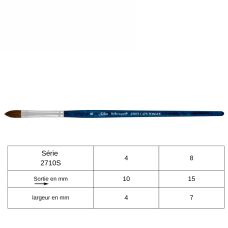 Pinceau aquarelle langue de chat BelleAqua série 2710S Silver n°8