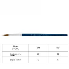 Pinceau aquarelle triangle BelleAqua série 2715S Silver n°SM