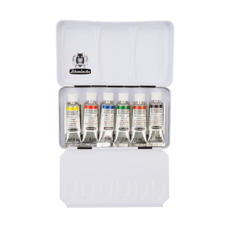 Boîte métal 6 tubes 5 ml Horadam Aquarell Schmincke *