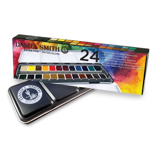 Coffret métal 24 ½ godets d'aquarelle extra-fine Daniel Smith