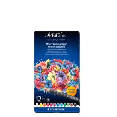 Boîte métal 12 crayons aquarellables Artist Mars Lumograph Staedtler