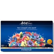 Boîte métal 60 crayons aquarellables Artist Mars Lumograph Staedtler