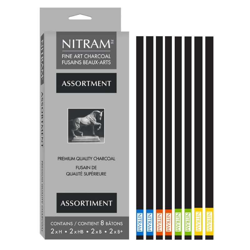 Assortiments 8 fusains d'art Nitram