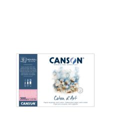 Bloc collé 1 côté Coton d'Art 10,5x15,5 300g 12 f grain satiné