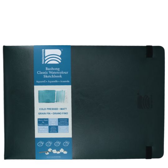 Carnet aquarelle Classic Baohong 18x26 300g 24f grain fin