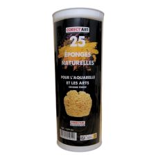 25 mini-éponges naturelles blanchies