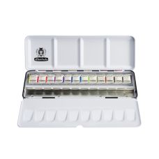 Boîte métal "Hortensia" 12 ½ godets + 12 vides Akademie Aquarell Schmincke