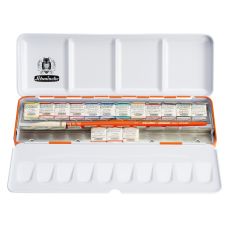 Boîte métal "Juicy Orange" 15 ½ godets + 9 vides + 1 pinceau Da Vinci Horadam Schmincke