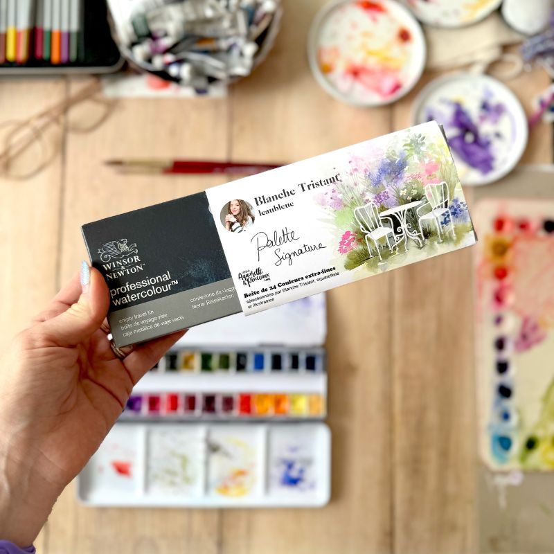Palette originale Blanche Tristant 24 ½ godets Winsor & Newton