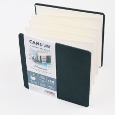 Carnet accordéon Montval 15x15 300g 8 f grain fin Vert Canson