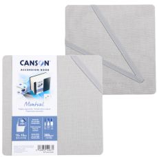 Carnet accordéon Montval 15x15 300g 8 f grain fin Gris Canson