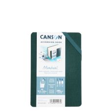 Carnet accordéon Montval A6 10,5x14,8 300g 8 f grain fin Vert Canson
