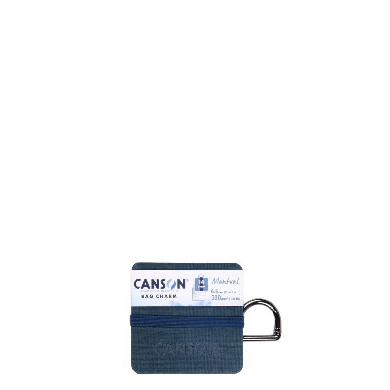Mini carnet accordéon Montval 6x6 300g 14 p grain fin Bleu Canson