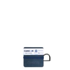 Mini carnet accordéon Montval 6x6 300g 14 p grain fin Bleu Canson