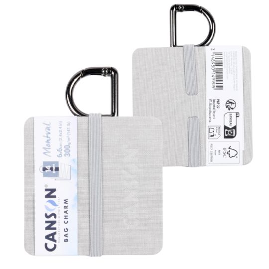 Mini carnet accordéon Montval 6x6 300g 14 p grain fin Gris Canson