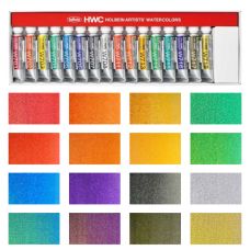 Coffret Pearl Colors 16 Tubes 5ml aquarelles extra-fines en carton Holbein Artists'