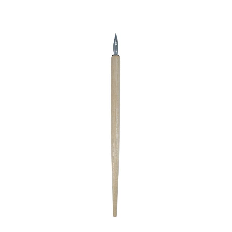 Porte plume en bois naturel avec plume