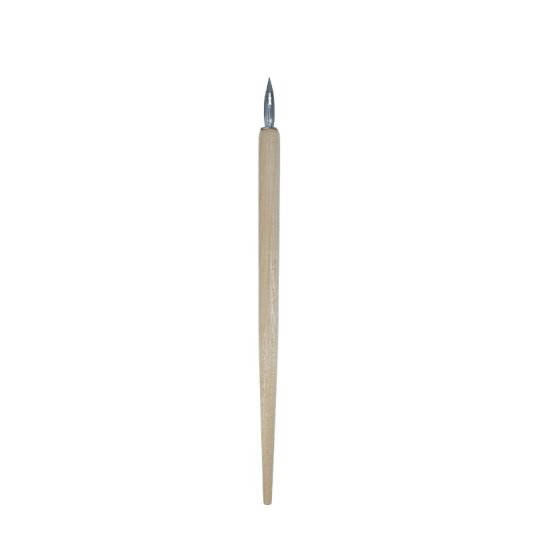 Porte plume en bois naturel avec plume