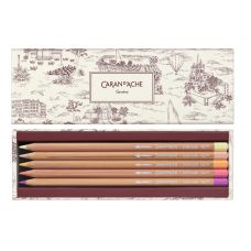 Coffret édition spéciale Toile de Jouy 10 crayons aquarellables en carton Caran d'Ache