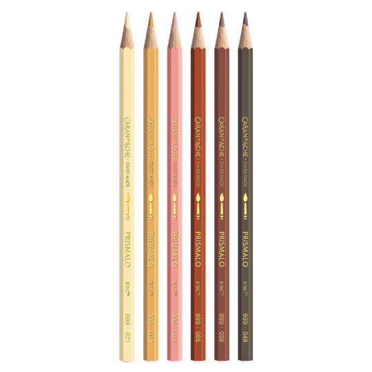 Boîte carton 6 crayons Portrait Caran d'Ache Prismalo