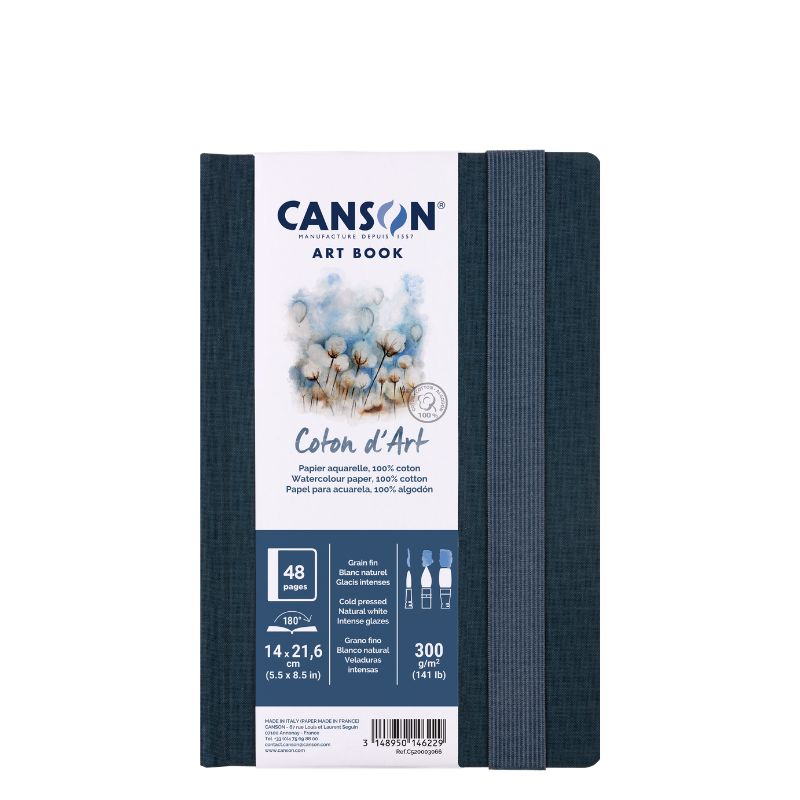 Carnet Coton d'Art 14x21,6 300g 24 f grain fin Canson