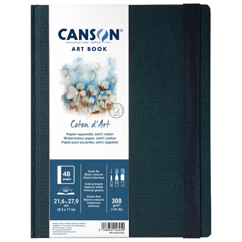 Carnet Coton d'Art 21,6x27,9 300g 24 f grain fin Canson