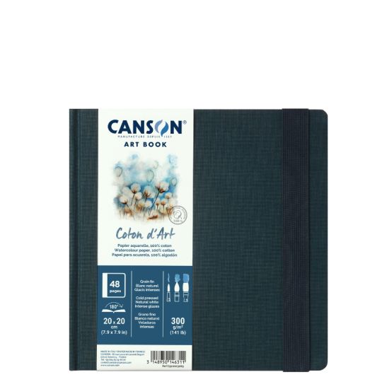 Carnet Coton d'Art 20x20 300g 24 f grain fin Canson