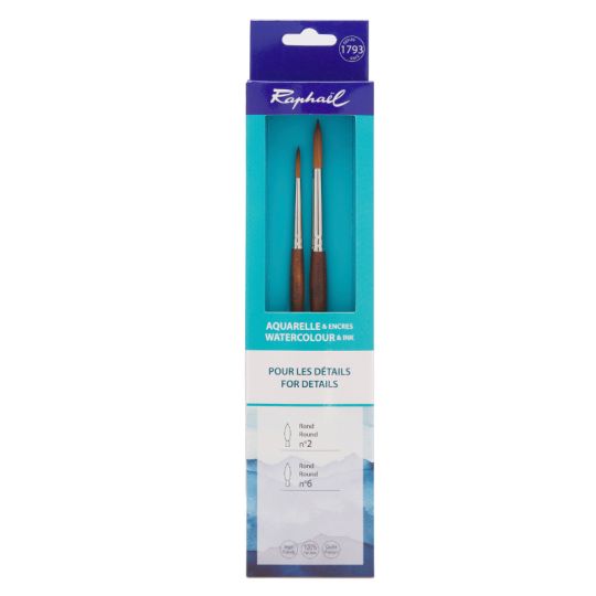 Set les essentiels pour les détails 2 pinceaux aquarelle Precision Raphaël