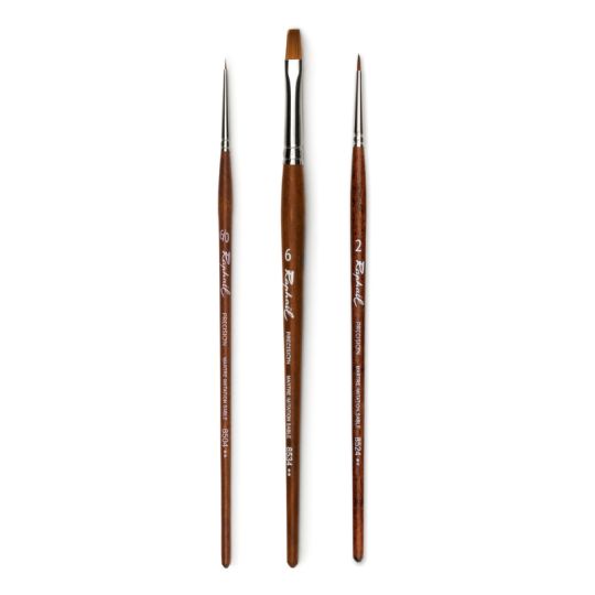 Set 3 pinceaux aquarelle Precision rond, plat et repique Raphaël