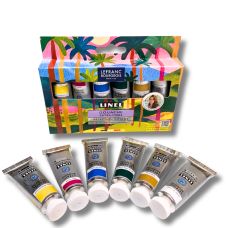 Coffret Sélection Voyage Nolwenn Studio 6 tubes 14ml gouache linel en carton Lefranc Bourgeois