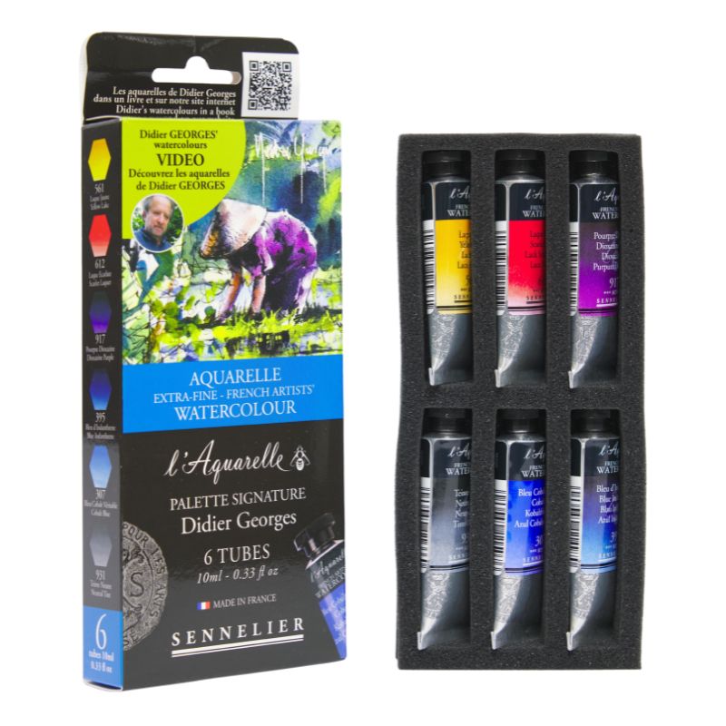 Palette signature Didier Georges 6 tubes 10 ml aquarelle extra-fine Sennelier