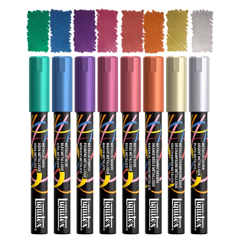 Coffret Metallic 8 marqueurs acryliques 2 mm Liquitex